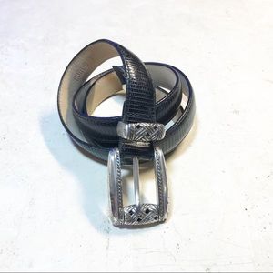 Brighton Silver & Black Belt Size L